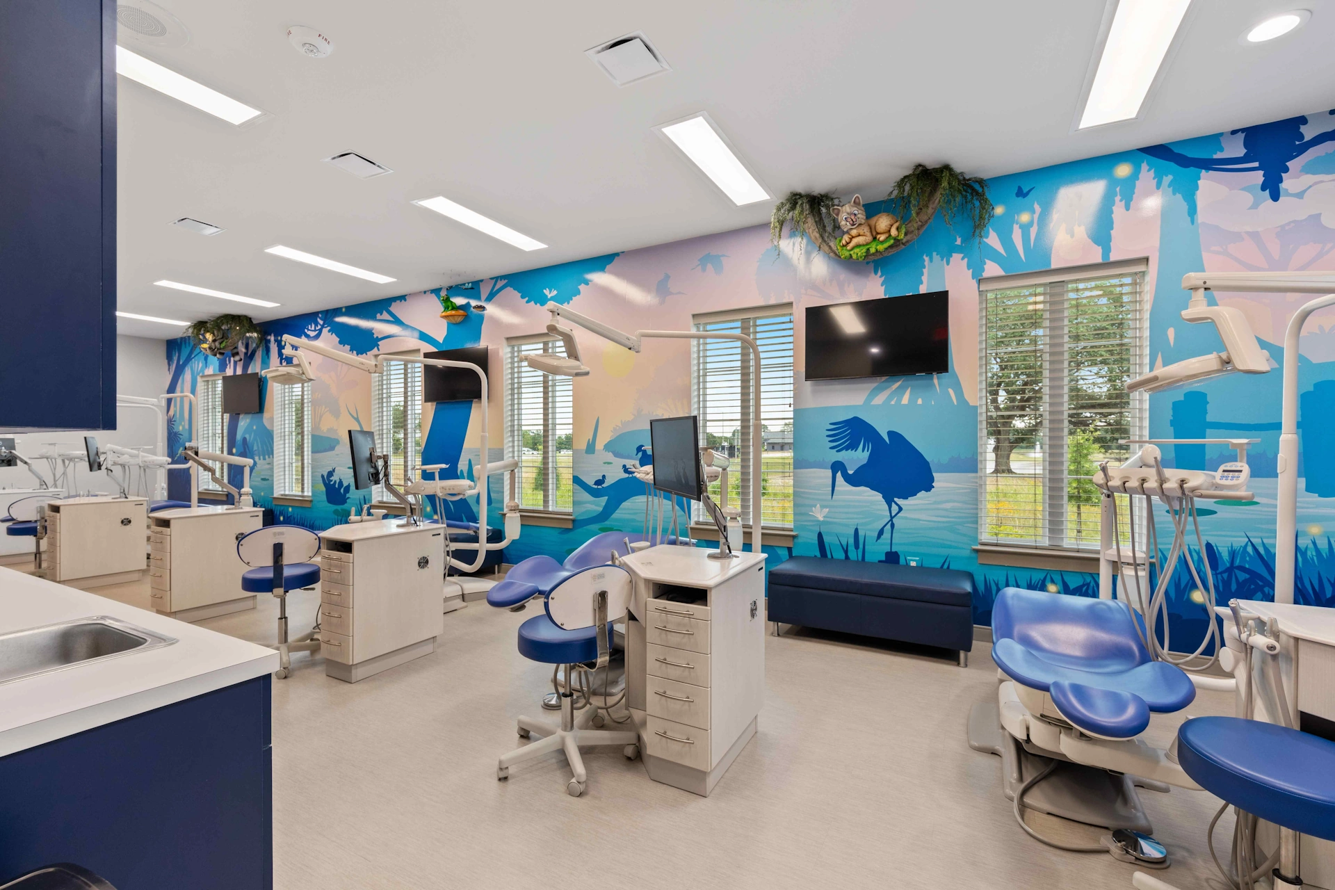 The treatment room at Lafayette Pediatric Dentistry's dental clinic